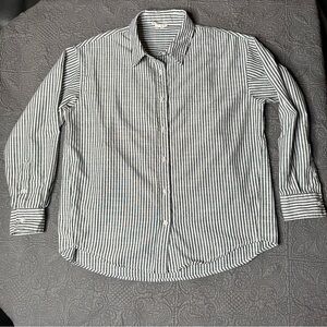 A.ren Women's Black and White Striped Button Down Shirt size small